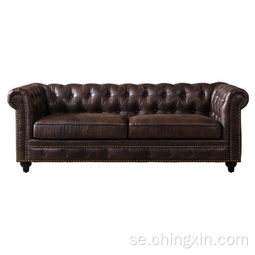 American Style KD Tufted Chesterfield Soffa Soffa Vardagsrumsmöbler